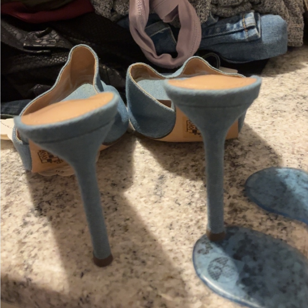 JLux the Label Blue Women's denim heels - Picture 2 of 2